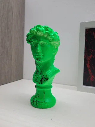 Statua David Pop Art Verde Fluo
