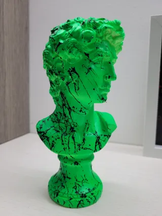 Statua David Pop Art Verde Fluo