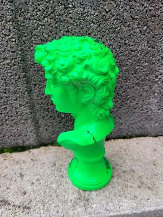 Statua David Pop Art Verde Fluo