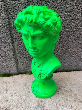 Statua David Pop Art Verde Fluo