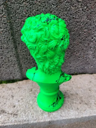 Statua David Pop Art Verde Fluo