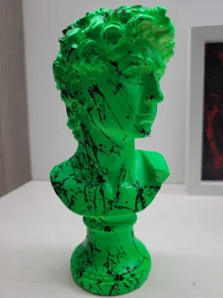 Statua David Pop Art Verde Fluo