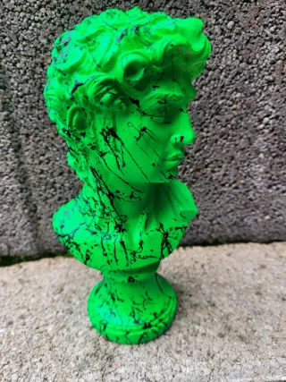 Statua David Pop Art Verde Fluo