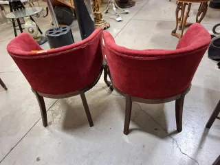Coppia poltroncine in velluto rosso