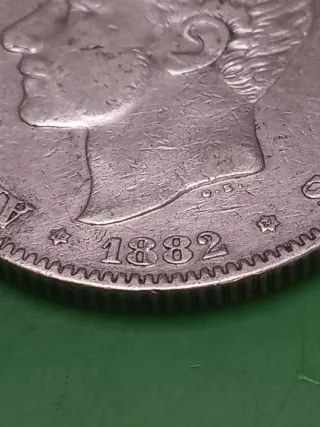 Moneda 2 Pesetas Plata Alfonso XII 1882