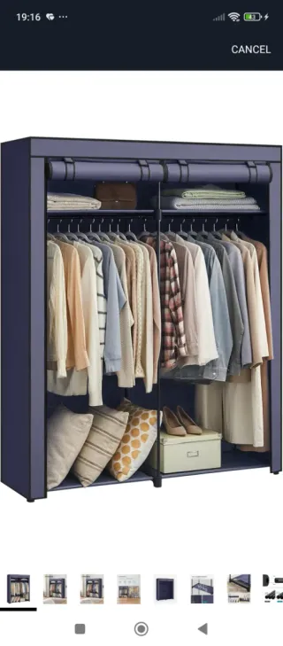 Armario ropero SONGMICS azul/gris