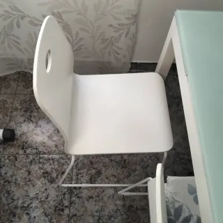 Mesa cristal y 6 sillas comedor