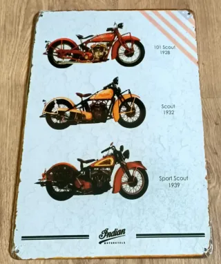 Motos Indian. Cartel decoración de metal.