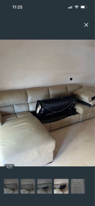 SOFÁ SECCIONAL PIEL BEIGE