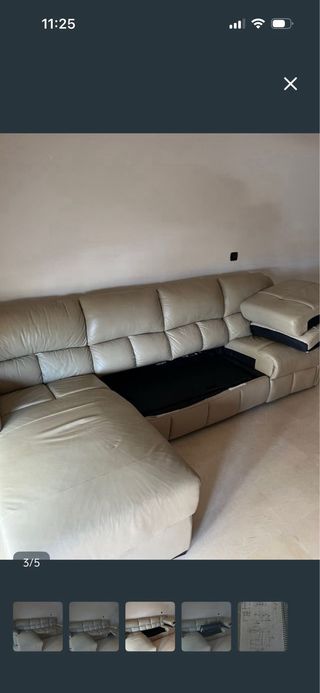 SOFÁ SECCIONAL PIEL BEIGE