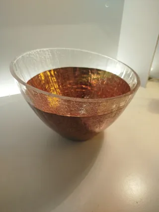 Vaso in vetro dorato rame trasparente