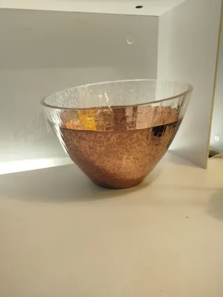 Vaso in vetro dorato rame trasparente