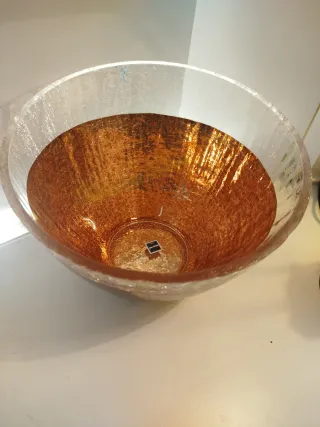 Vaso in vetro dorato rame trasparente