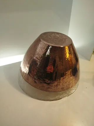 Vaso in vetro dorato rame trasparente