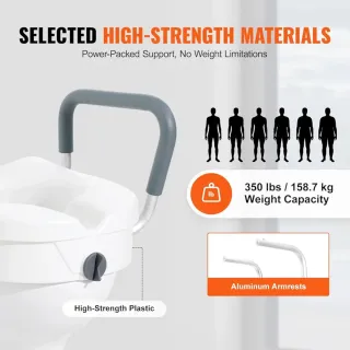 Asiento Elevador para Inodoro con Reposabrazos