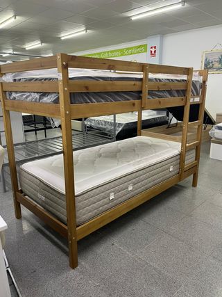 Litera de madera maciza NUEVA – cama individual