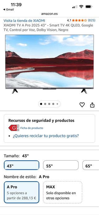 Xiaomi TV A Pro 2025 43 Smart TV 4K QLED