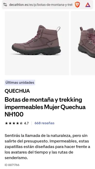 Botas de montaña trekking impermeables 37