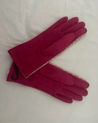 Guantes Mujer Talla S Ante y Textil