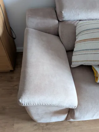 Sofá 3 plazas beige eléctrico modular