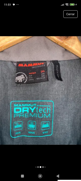 Parka Mammut gris y multicolor