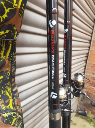 2 Cañas de Surf Casting con carretes