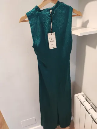 Vestido largo verde aguamarina