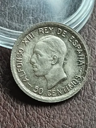 Moneda Alfonso XIII 50 Céntimos 1926 Plata