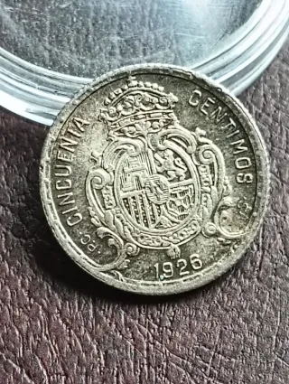 Moneda Alfonso XIII 50 Céntimos 1926 Plata