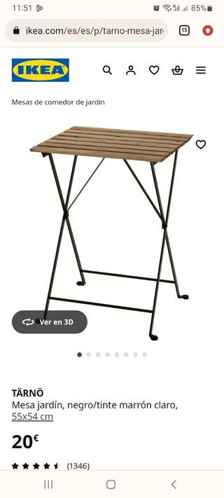 Mesa exterior modelo tarno ikea