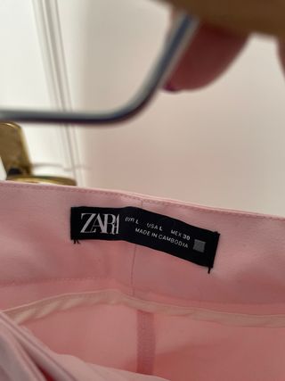 Pantalón Flare Zara Rosa