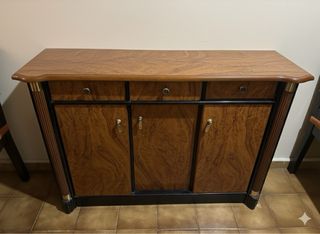 Espejo Tocador Negro y Marrón