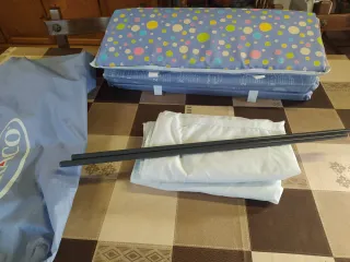 Cuna de viaje plegable azul