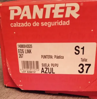 Zapatos de trabajo Panter grises y rojos
