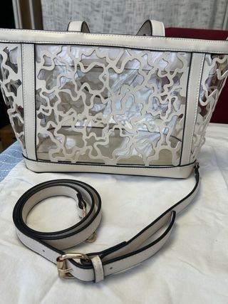 Bolso bandolera transparente beige