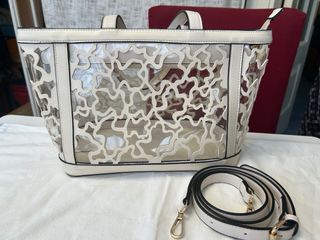 Bolso bandolera transparente beige