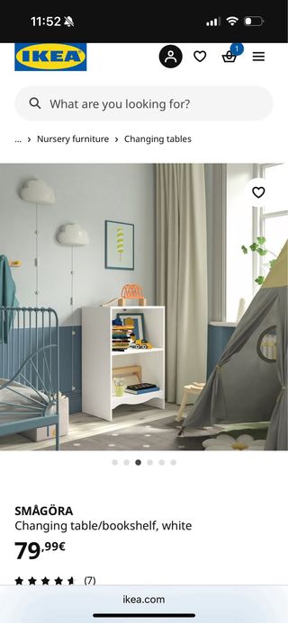 Cambiador de bebé + estantería