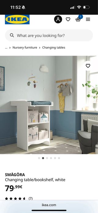 Cambiador de bebé + estantería