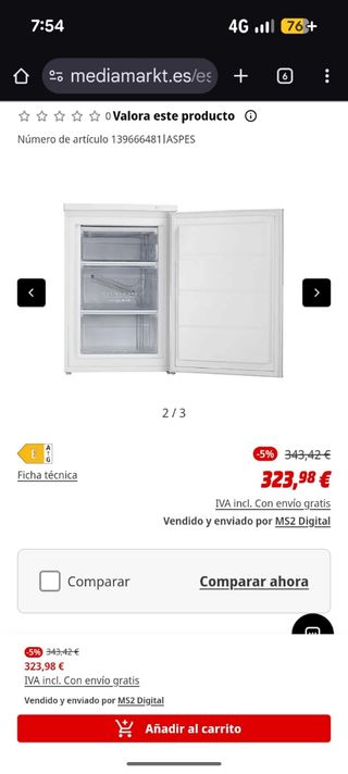 Frigorífico bajo encimera , blanco,  seis meses de