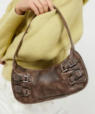 Bolso Misako marrón con hebillas