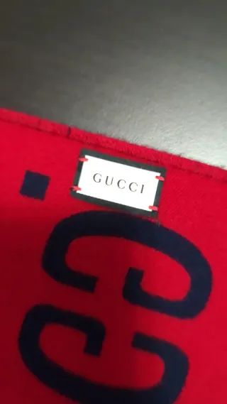 Sciarpa Gucci Lana e seta GG rossa blu