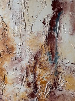 Díptico abstracto Grande salón beige y marrón