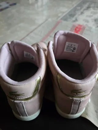 Scarpe alte Lacoste rosa e bianche