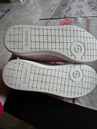 Scarpe alte Lacoste rosa e bianche