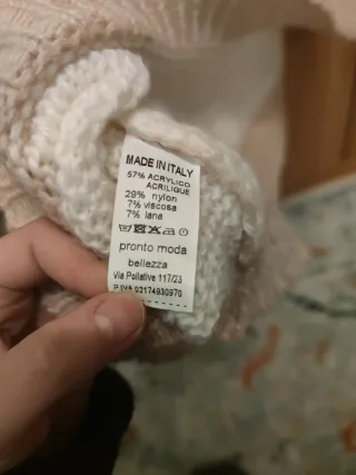 Jersey de lana a rayas rosa palo y blanco