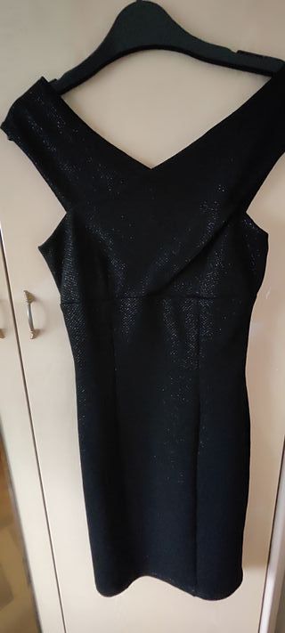 Vestido fiesta negro brillante