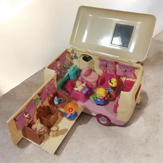 Autocaravana y Coche Juguete Rosa