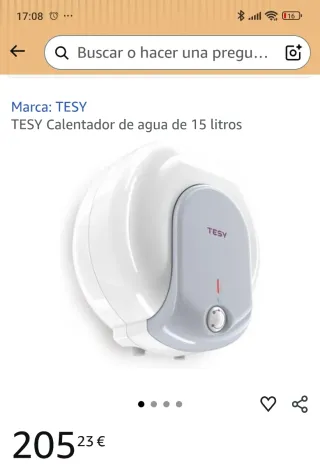 Termo eléctrico TESY 15L