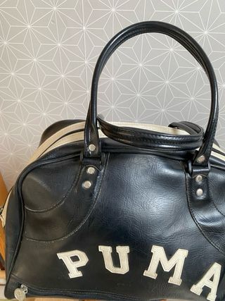 Bolso Puma Piel Negro y Beige Deporte