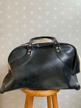 Bolso Puma Piel Negro y Beige Deporte